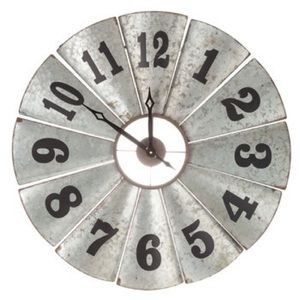 Galvanized Windmill Metal Wall Clock